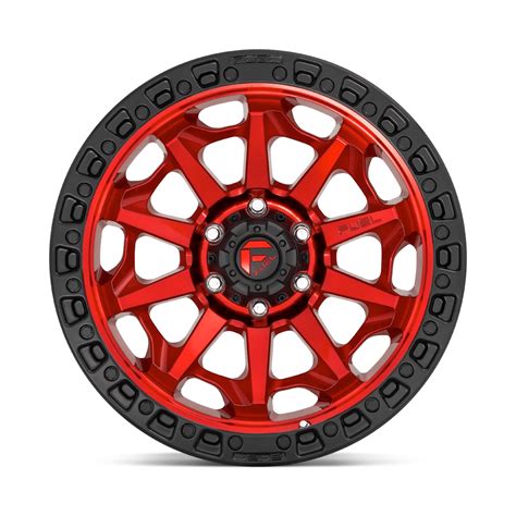 Fuel 1pc D695 Covert 17x9 8x170 1et 715cb Candy Red Black Bead Ring Wheel