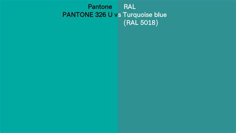 Pantone U Vs Ral Turquoise Blue Ral Side By Side Comparison