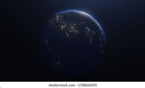 Planet Earth Globe Night Highly Detailed Stock Illustration 1738424393 ...