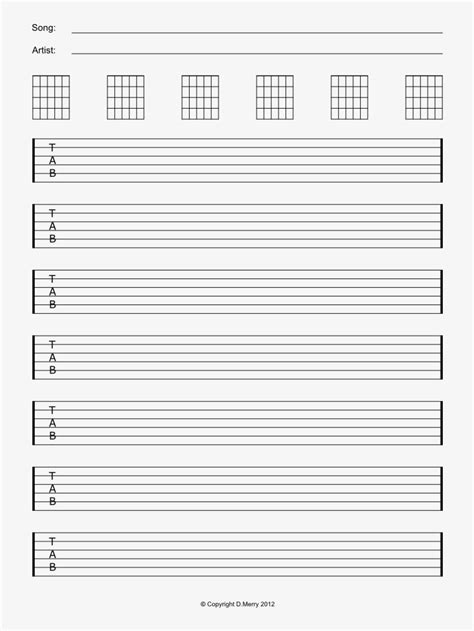 Printable Guitar Tab Paper