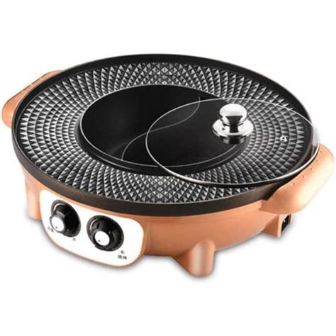 2 en 1 électrique Smokeless Grill et Hot Pot Hot Pot électrique Grill