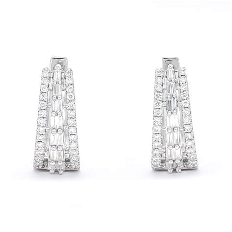 Natural Diamonds 076 Carats 18kt Yellow Gold Hoop Huggies Earrings For Sale At 1stdibs