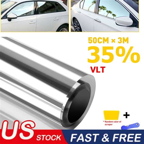 10ft Vlt 35 Uncut Roll 20x10ft Window Tint Film Silver Car Glass