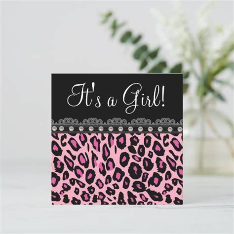Elegant Hot Pink Leopard Baby Shower Invitation Zazzle