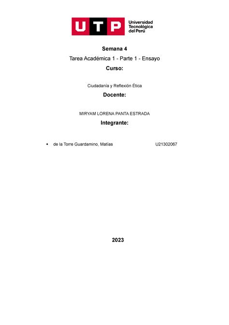 AC S04 Semana 04 Tema 01 Tarea Académica 1 Parte 1 Ensayo