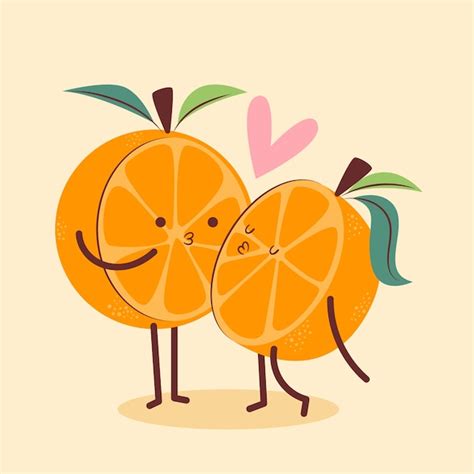 Premium Vector | Hand drawn media naranja illustrationn