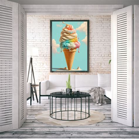 Melting Ice Cream Wall Art Home Decor Art Print Digital Download Summer ...