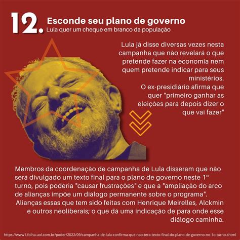 Apoiadores de Ciro divulgam 12 motivos para não votar em Lula