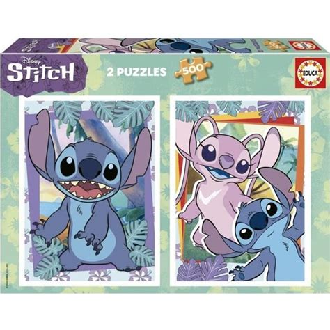 Puzzle Educa Borras Stitch 2 X 500 pièces Dessins animés et BD