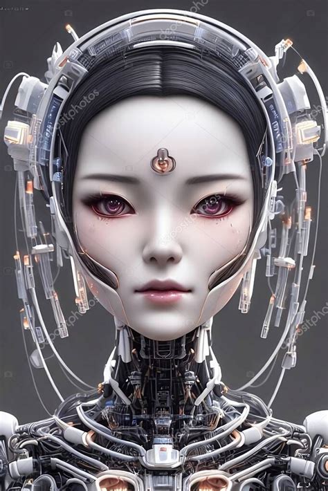 Robot D De Alta Tecnolog A Una Chica Cyborg Androide Cyberpunk Muy