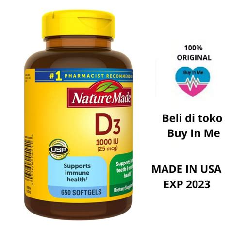 Jual NATURE MADE D3 1000 IU 25MCG ISI 650 NATURE MADE VITAMIN D Isi