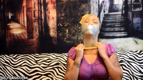 Latina Girl Seriously Self Gagged With Tape GagTheGirl