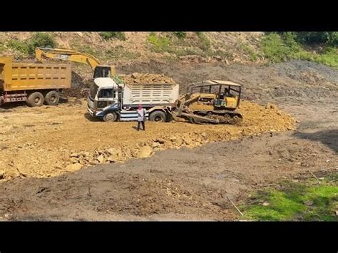 Incredible Dump Truck Drive Back Unloading Stuck In Soil Recovery By