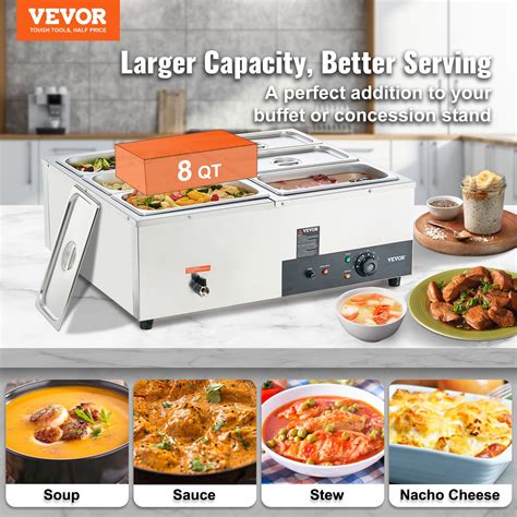 Vevor Vevor Commercial Electric Food Warmer Countertop Buffet 6 8 Qt Pan Bain Marie Vevor Eu