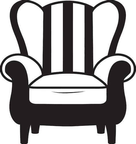 Premium Vector Harmonious Rest Black Relaxing Chair Iconic Emblem