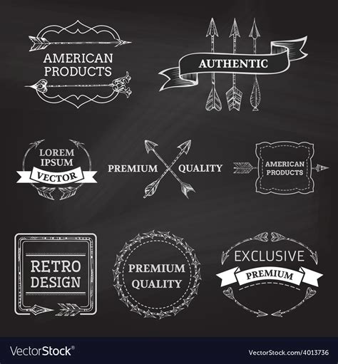 Set Of Chalk Arrows Design Elements On Blackboard Vector Image