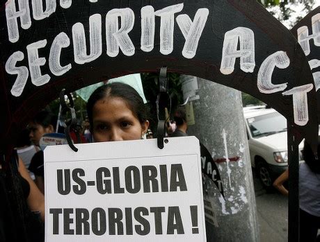 Filipino Militant Activist Holds Protest Placard Editorial Stock Photo