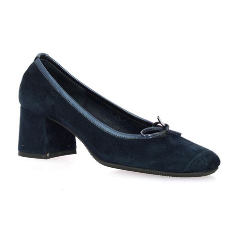 Reqins Ballerines Cuir Velours Marine Madame