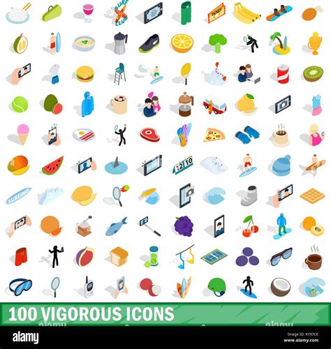 100 Vigoroso Conjunto De Iconos En 3d Isométrica Estilo Para Cualquier Diseño Ilustración