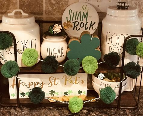 St Patricks Day Rae Dunn Hobby Lobby Shelf Display Idea Marshalls