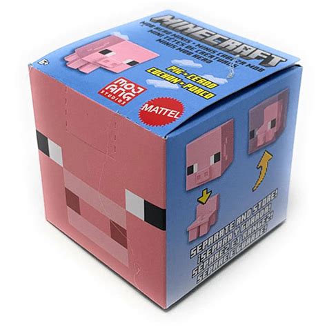 Mattel Minecraft Mob Head Boxed Mini Figures Pig 1 Inch Hdv77