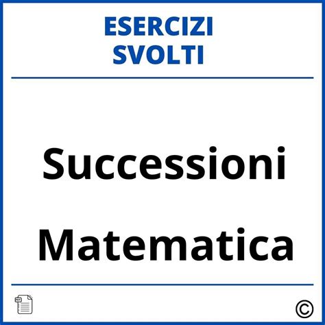 Esercizi Successioni Pdf Svolti Soluzioni