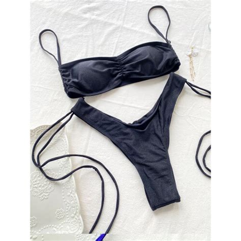 Sexy Swimsuit Women Bikinis Bathing Suit High Cut Biquini Push Up Bikini Sets Solid Swimwear