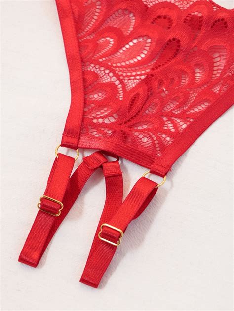 Floral Lace Crotchless Underwire Lingerie Set For Sale Australia New Collection Online Shein