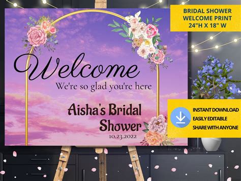 Dreamy Bridal Shower Welcome Sign Etsy