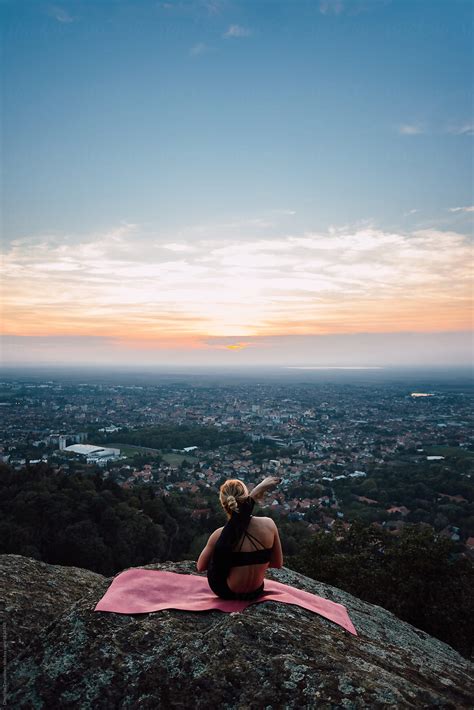 Woman Doing Yoga In Nature Del Colaborador De Stocksy Dimitrije