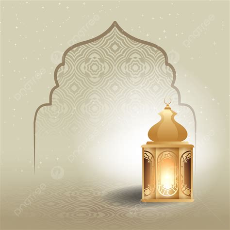 Islamic Greetings Ramadan Kareem Card Design Background With Lantern