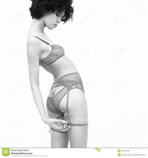 Sensual Woman In Lace Lingerie Stock Image Image Of Garter Haircut