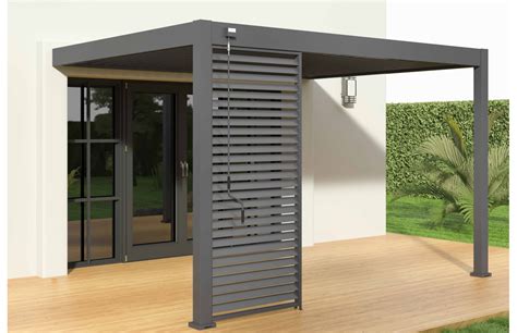 Pergola bioclimatique adossée Ombréa en aluminium 3x4 M