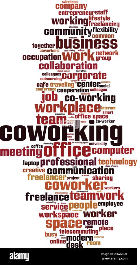 Coworking Word Cloud Concept Collage Made Of Words About Coworking