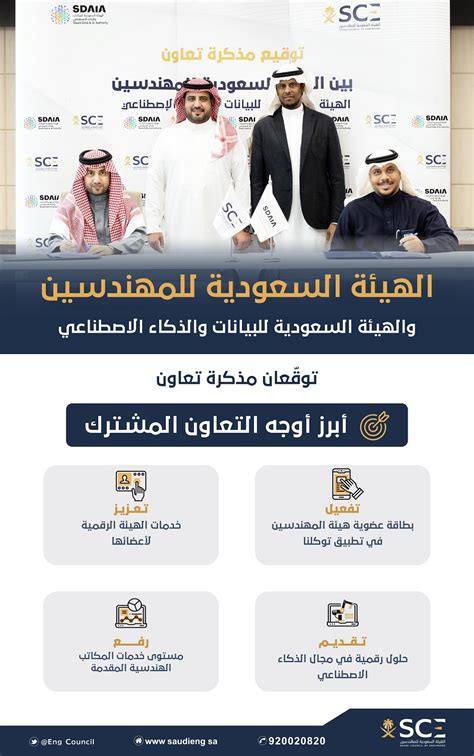 الهيئة السعودية للمهندسين توقع مذكرة تفاهم مع الهيئة السعودية للبيانات