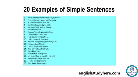 120 Examples Of Simple Sentences Englishgrammarsoft 60 Off