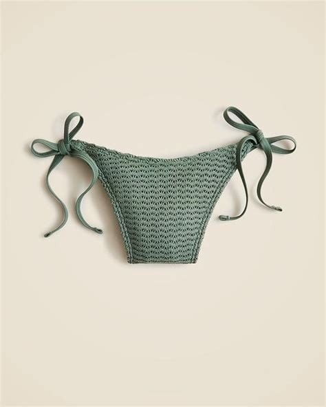 J Crew Crochet String Bikini Bottom In Natural Lyst