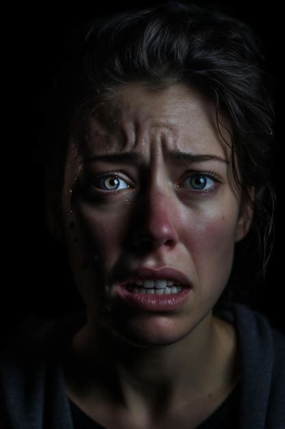 Sad Woman Crying Premium Ai Generated Image