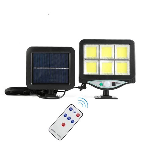 Lampa Solara Cu Leduri Cob Si Panou Solar Pentru Exterior Senzor De