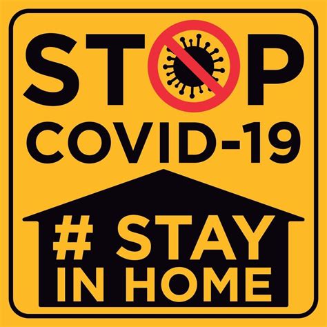 Stop Covid-19 Stay in Home warning sign 2172856 Vector Art at Vecteezy