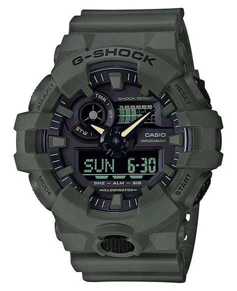 G Shock Mens Analog Digital Green Resin Strap Watch 53mm And Reviews