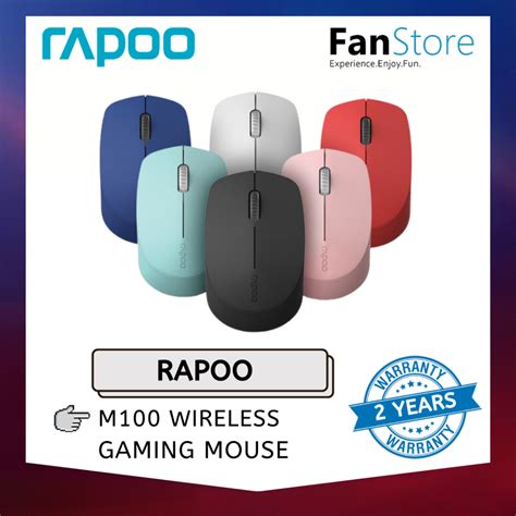 Fanstore Rapoo M Silent Multi Mode Wireless Mouse Red Blue