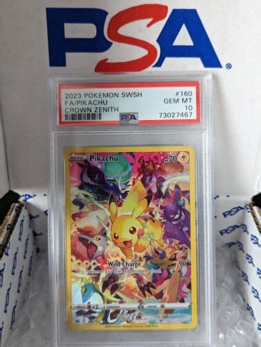 Pokemon PSA 10 Pikachu 160 159 Crown Zenith Full Art Secret Rare 2023