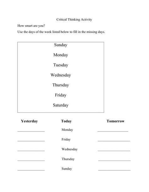 Critical Thinking Worksheets 15 Worksheets Library