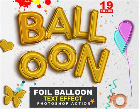 Foil Balloon Text Effect Photoshop Action On Behance