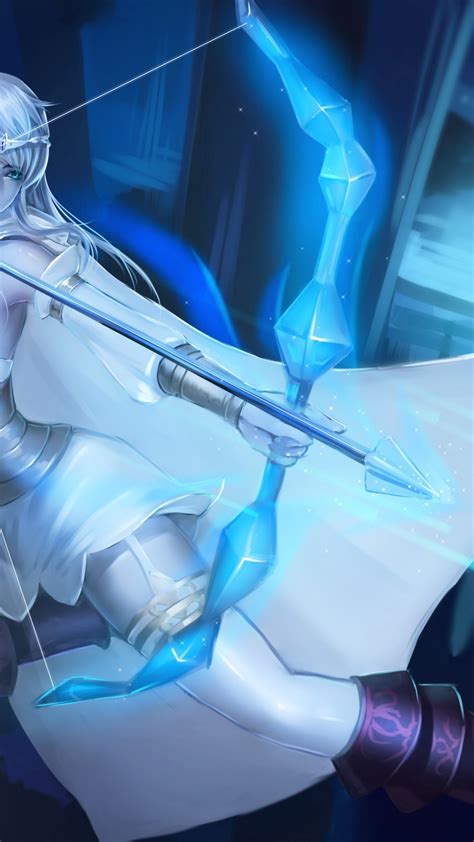 Download Ashe League Of Legends Bow White Hair Lol Ashe Iphone