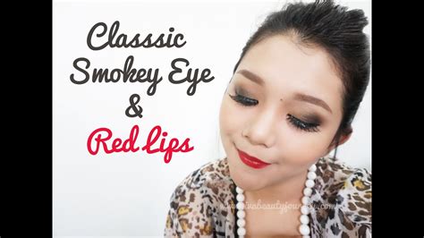 Tutorial Makeup Classic Smokey Eye And Red Lips Youtube