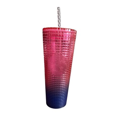 Starbucks Kitchen Starbucks Tumbler Pink Purple Grid Ombre Gradient