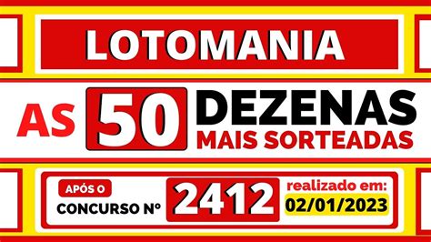 50 dezenas mais sorteadas da lotomania em todos os concursos após