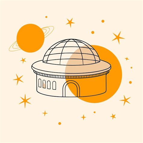 Home planetarium discovery star sky p7 vector illustration line circuit ...